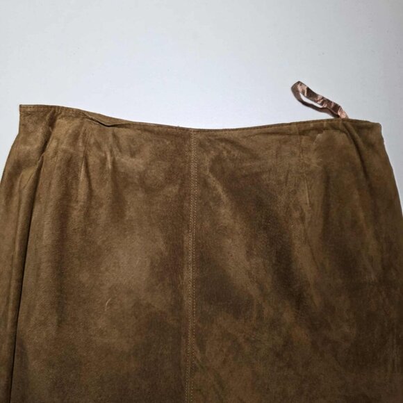 EUC Valerie by Valerie Stevens Brown Leather Skirt Vintage - Picture 6 of 6